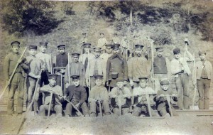 Arbeiter an der Umgehungsbahn "Berliner Kurve" um 1914
